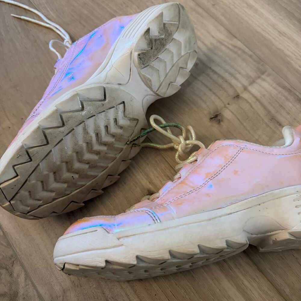 Forever-21 Women's Pink and White Trainers - Picture 4 of 7